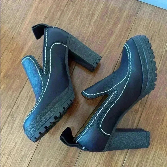 See By Chloe Claudia Platform Heeled Loafer Pump Black Leather Size 39 (9 US) - Picture 10 of 11